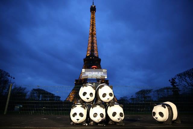 The Eiffel Tower Paris at Earth Hour, 2015. Just 3 months ago, leaders of 196 countries signed the Paris Climate Agreement (courtesy of EarthHour.org).