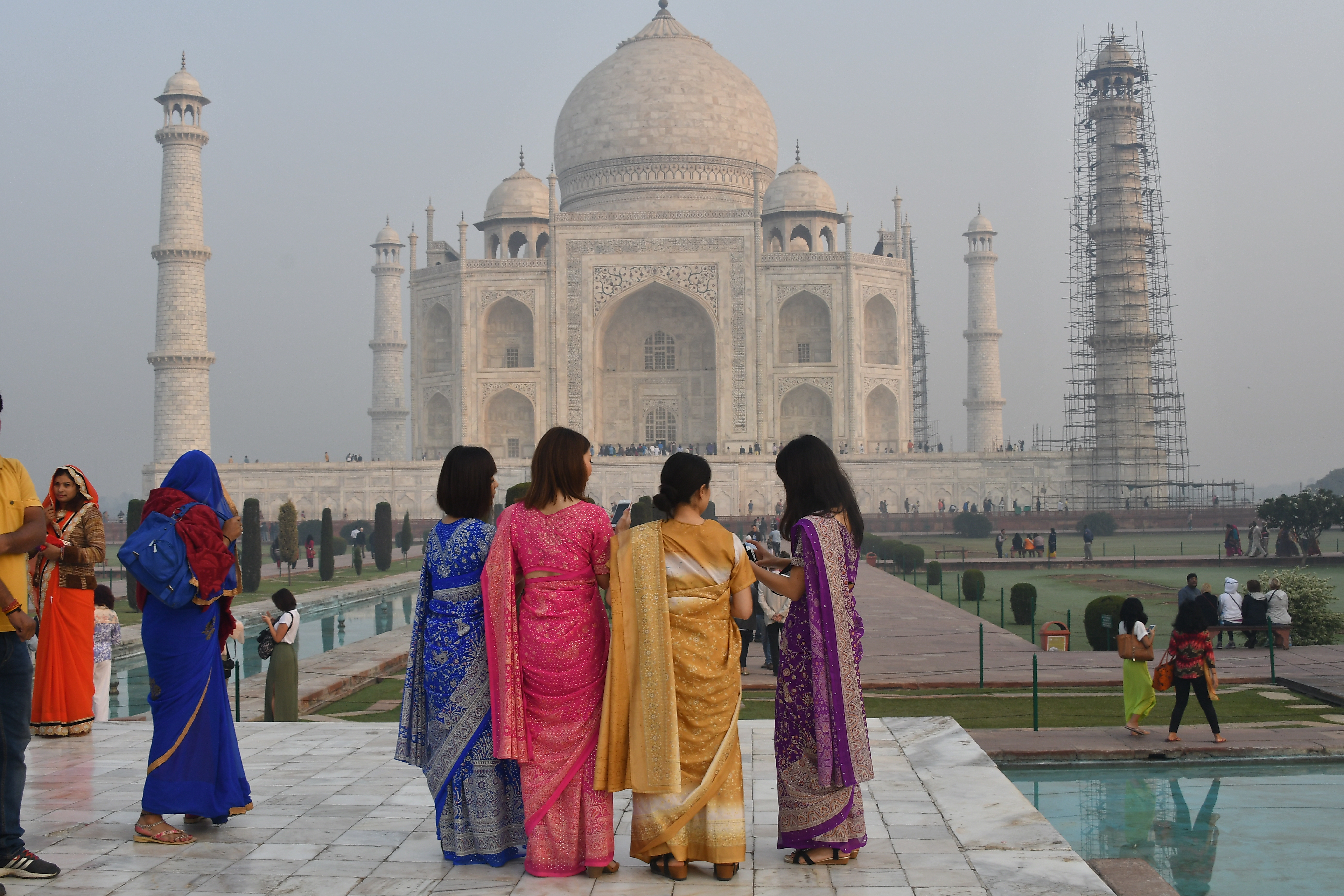 Visiting the Taj Mahal in Agra, India, one of the most popular attractions in the world. APRIL Travel Protection offers Americans tips on traveling abroad © 2016 Karen Rubin/goingplacesfarandnear.com